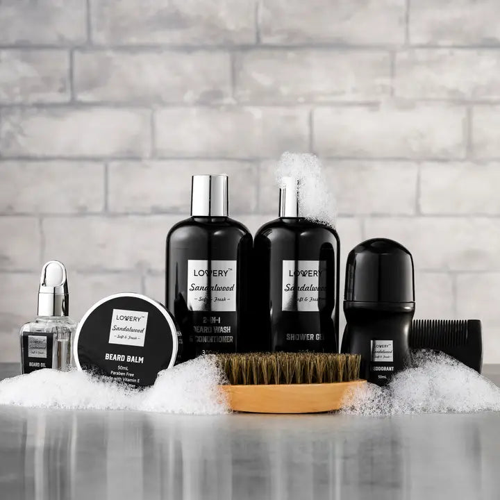 Luxury Beard Grooming Kit For Men, Sandalwood Bath Gift Set