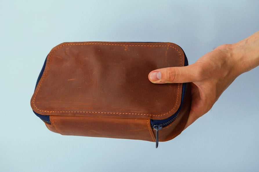 Leather Dopp Kit For Men