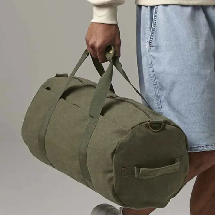 Bagbase - Vintage Canvas Barrel Bag