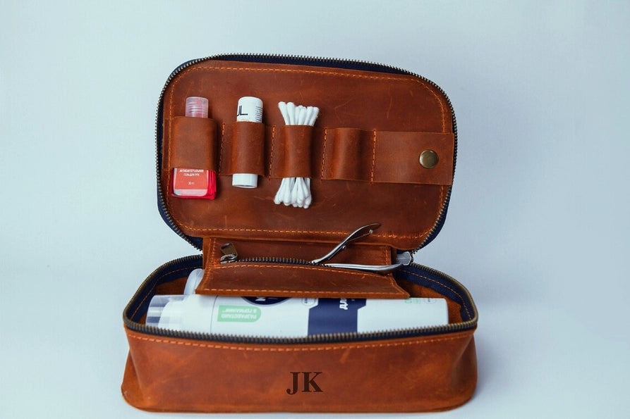 Leather Dopp Kit For Men