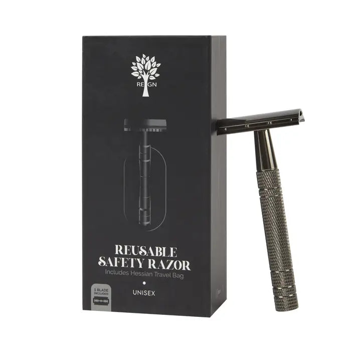 Reusable Safety Razors with Natural Jute Travel Bag