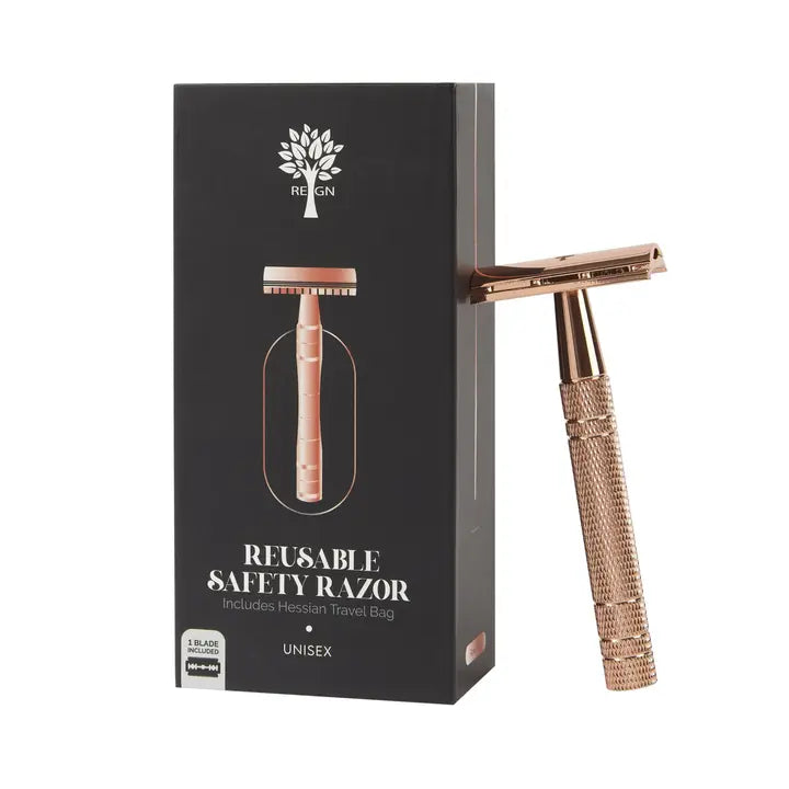 Reusable Safety Razors with Natural Jute Travel Bag