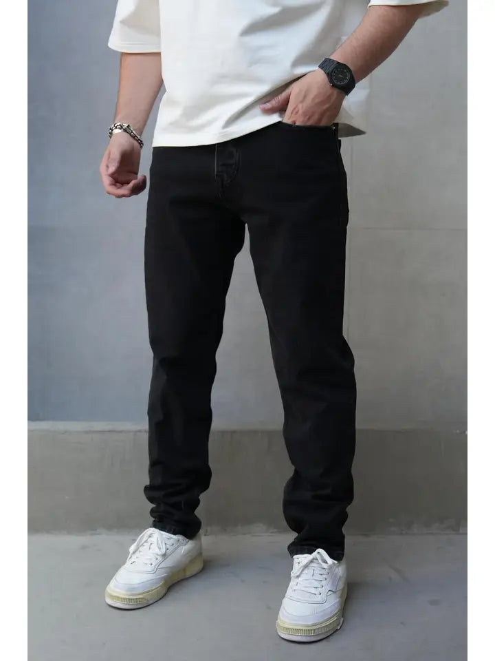 Black Wide Leg Men's Jeans