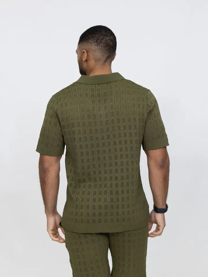 Knit Set Shirt and Shorts